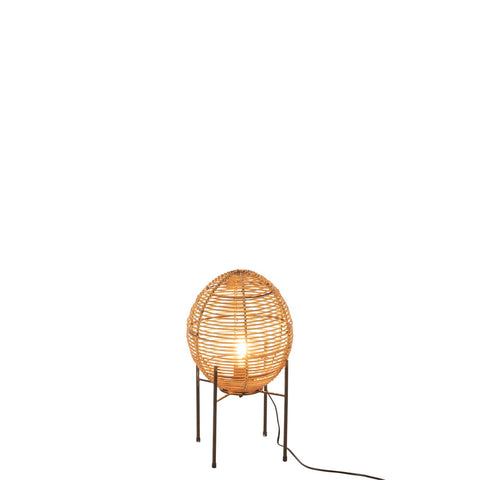 J-Line Op Frame Rattan tafellamp - jute/ metaal - naturel