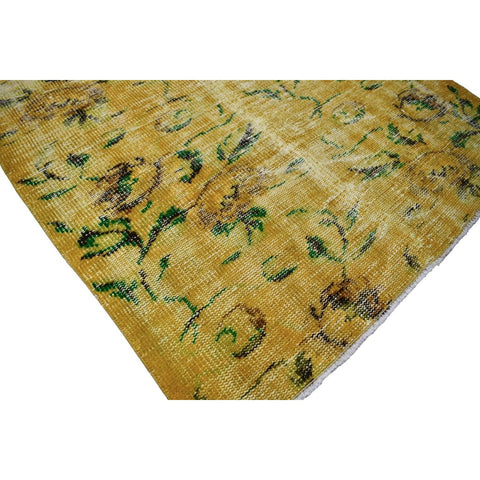 Geel vintage vloerkleed - 202x100 cm - HANDGEMAAKT