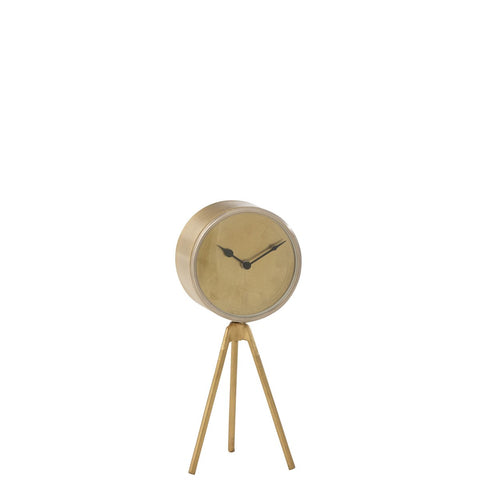 J-Line Triepod klok - metaal - goud - S - Ø 15 cm