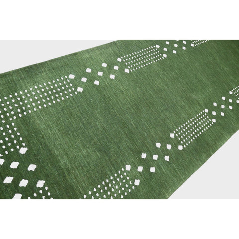 Groene Gabbeh loper - 225x72 cm - HANDGEMAAKT