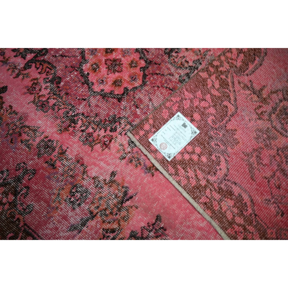 Roze vintage vloerkleed - 205x115 cm - HANDGEMAAKT