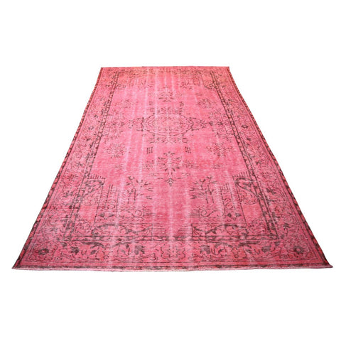 Roze vintage vloerkleed - 312x188 cm - HANDGEMAAKT