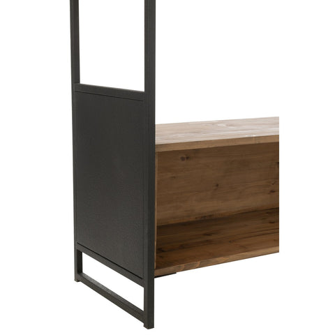 J-Line Rek Gerecycleerd Hout/Metaal Zwart/Naturel Large