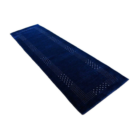Blauwe Gabbeh loper - 284x80 cm - HANDGEMAAKT