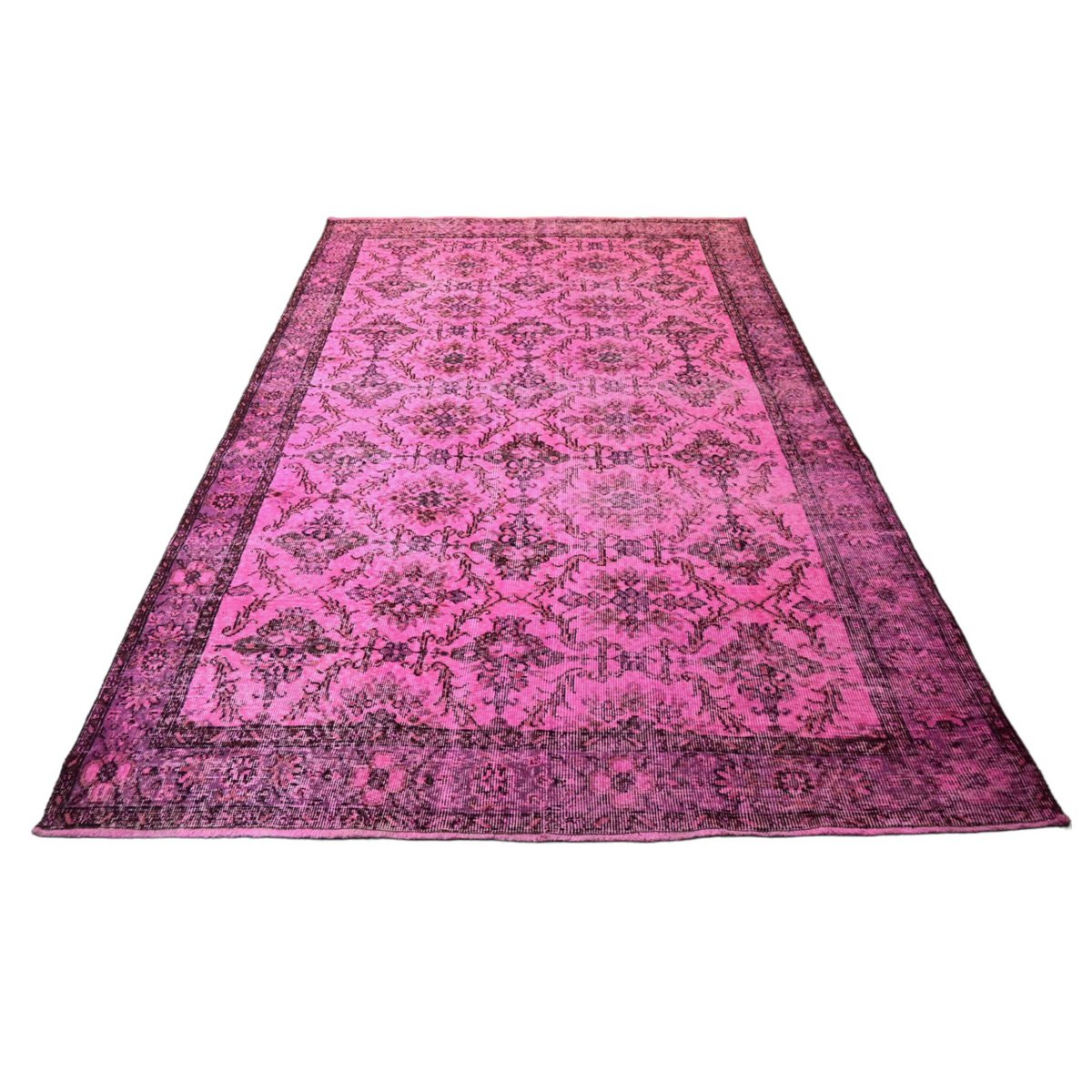 Roze vintage vloerkleed - 284x182 cm - HANDGEMAAKT
