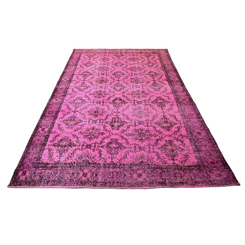 Roze vintage vloerkleed - 284x182 cm - HANDGEMAAKT