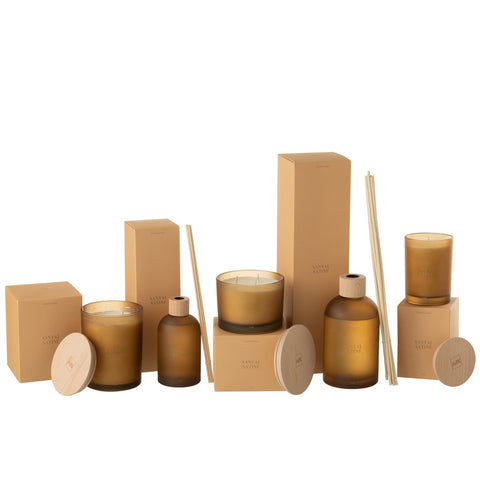 J-Line geurolie + stokjes - Essential Accords - Satin Sandalwood - geel