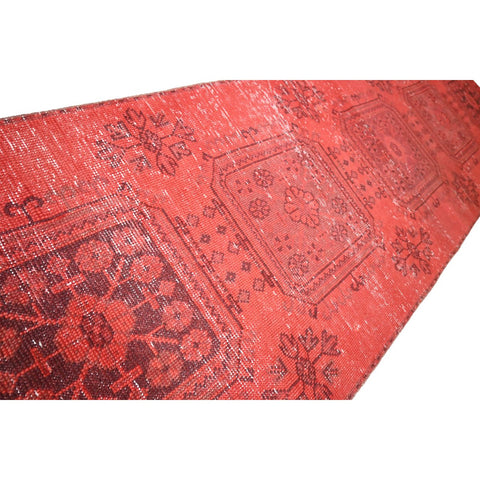 Rode vintage loper - 277x84 cm - HANDGEMAAKT