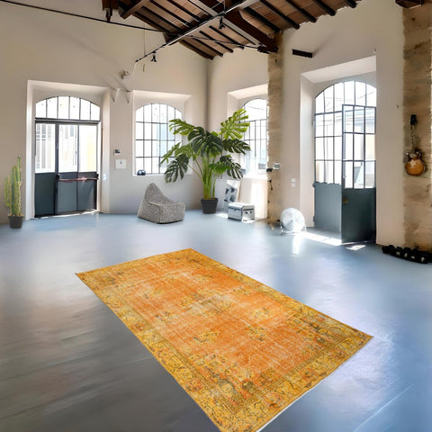 Oranje vintage vloerkleed - 274x162 cm - HANDGEMAAKT