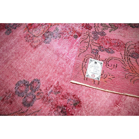 Roze vintage vloerkleed - 255x156 cm - HANDGEMAAKT