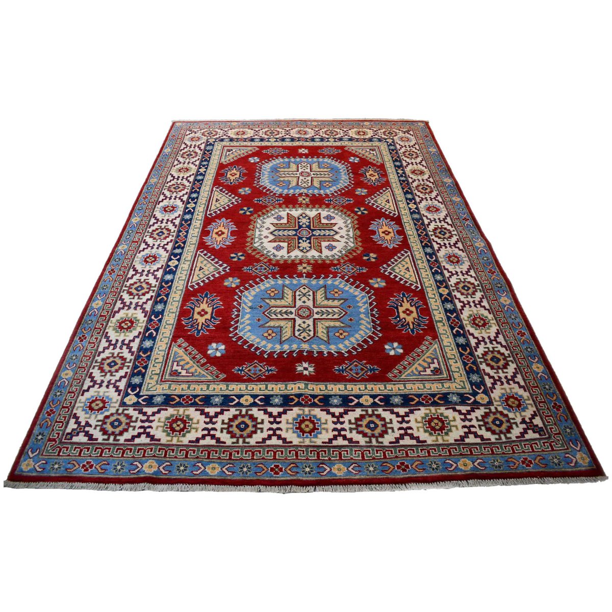 Rood kazak vloerkleed - 271x185 cm - HANDGEMAAKT