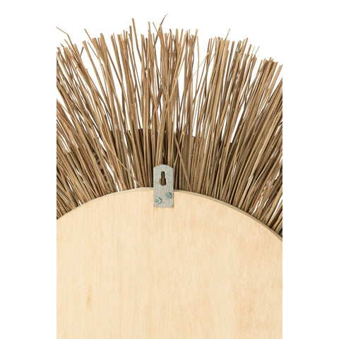 J-Line spiegel Melissa Paille - raffia - naturel/wit - small