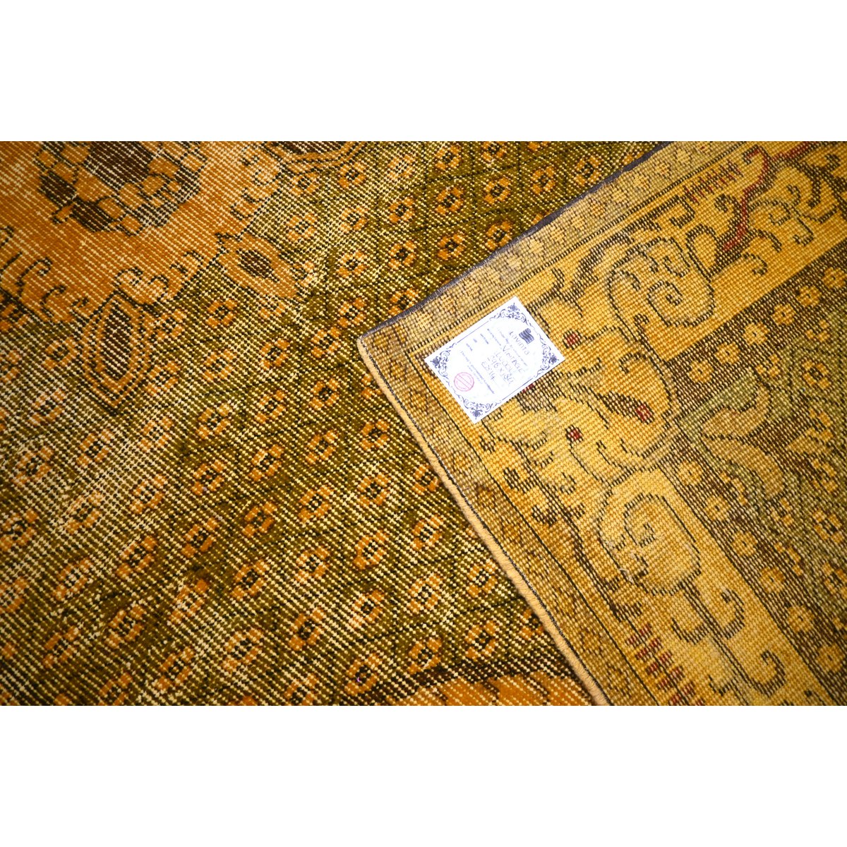 Geel vintage vloerkleed - 298x184 cm - HANDGEMAAKT