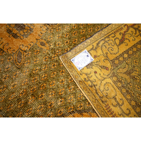 Geel vintage vloerkleed - 298x184 cm - HANDGEMAAKT
