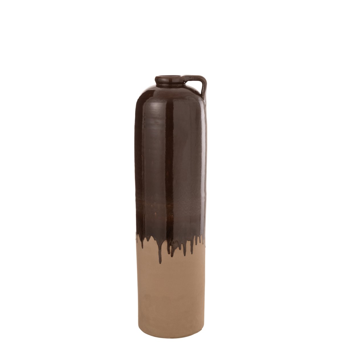 J-Line vaas Handvat - keramiek - beige/bruin - medium