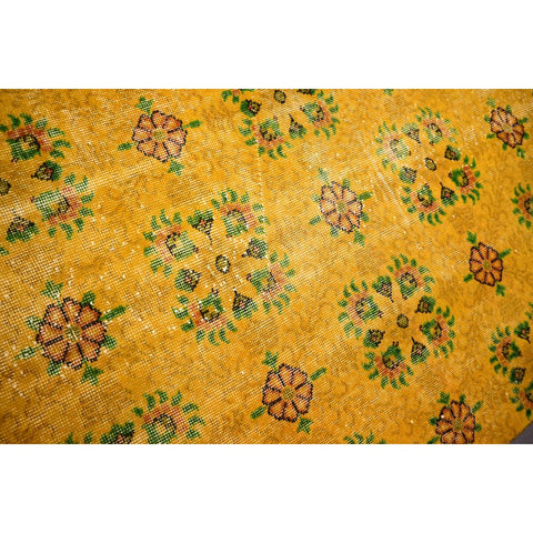 Geel vintage vloerkleed - 197x115 cm - HANDGEMAAKT
