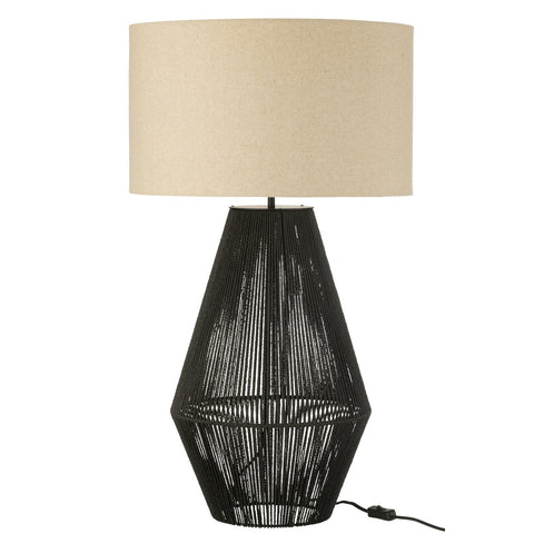J-Line Lamp Striing Metaal/Papier Zwart
