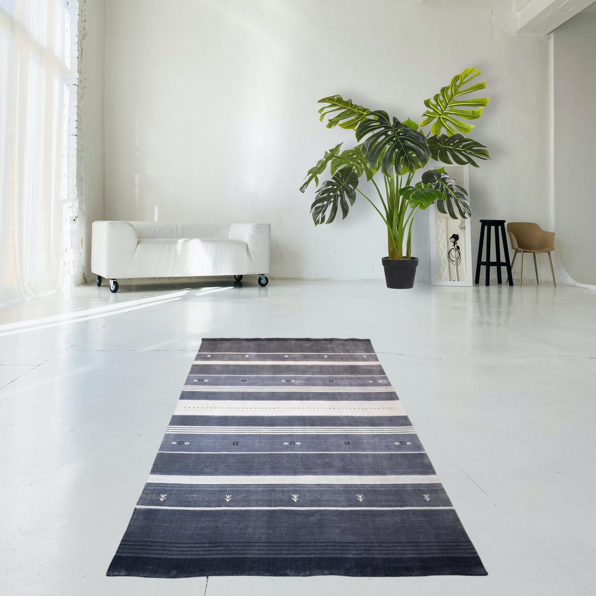 Grijs Gabbeh vloerkleed - 208x140 cm - HANDMADE
