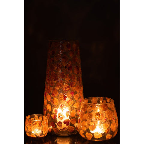 J-Line vaas Gerard - glas - amber - 36.50 cm hoog