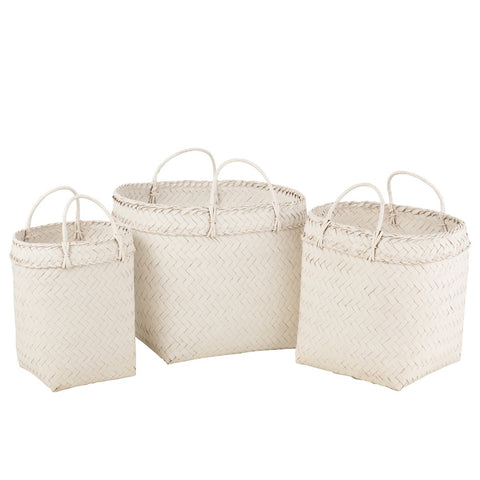 J-Line manden Vierkant - rotan - wit
