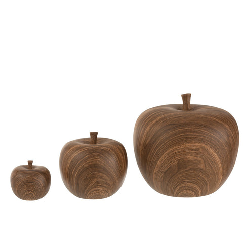 J-Line decoratie Appel - keramiek - bruin - large
