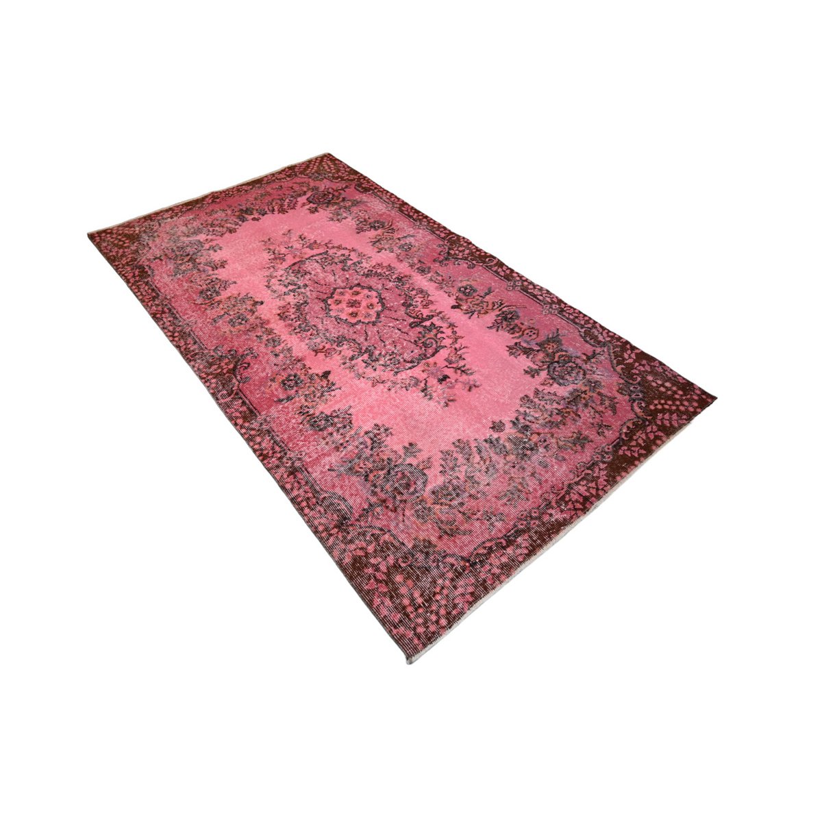Roze vintage vloerkleed - 205x115 cm - HANDGEMAAKT