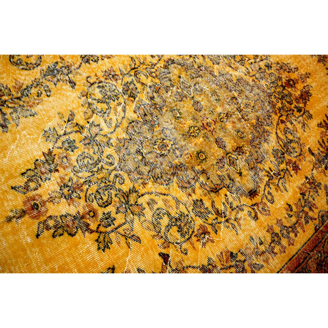 Geel vintage vloerkleed - 286x177 cm - HANDGEMAAKT
