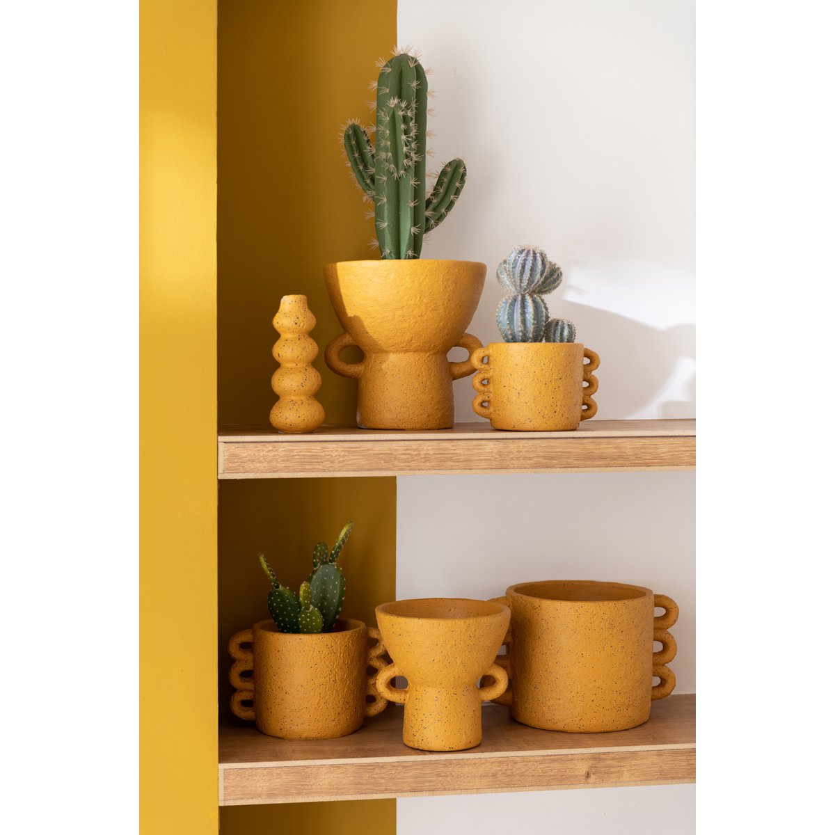 J-Line Succulent+Pot Cement Groen