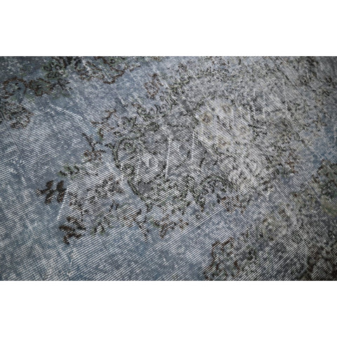 Grijs blauw vintage vloerkleed - 206x112 cm - HANDGEMAAKT