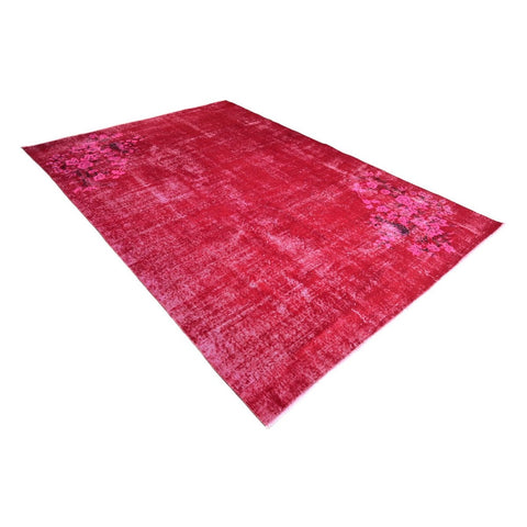 Rood vintage vloerkleed - 297x202 cm - HANDGEMAAKT