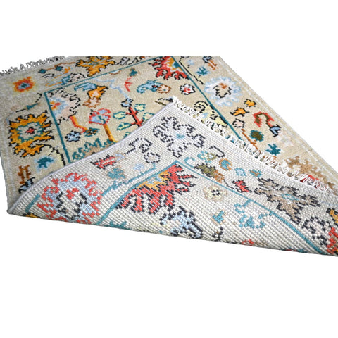 Beige Azeri vloerkleed - 93x66 cm - HANDGEMAAKT