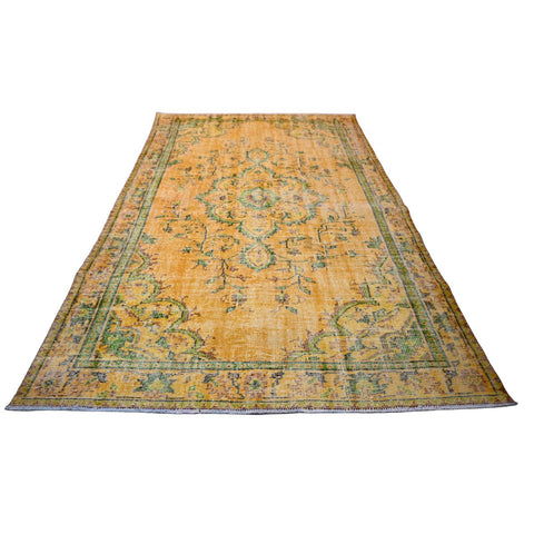 Geel vintage vloerkleed - 267x170 cm - HANDGEMAAKT