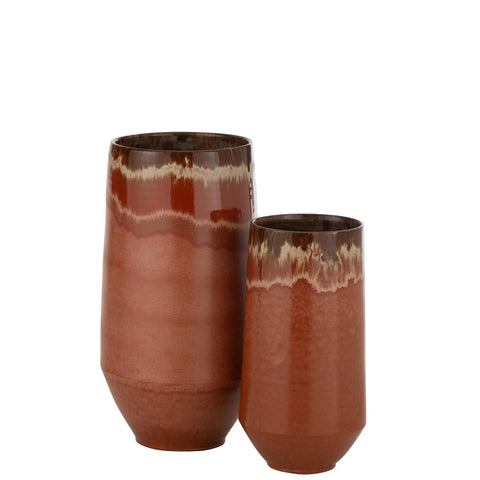 J-Line vaas Aline Lang - keramiek - rood - large