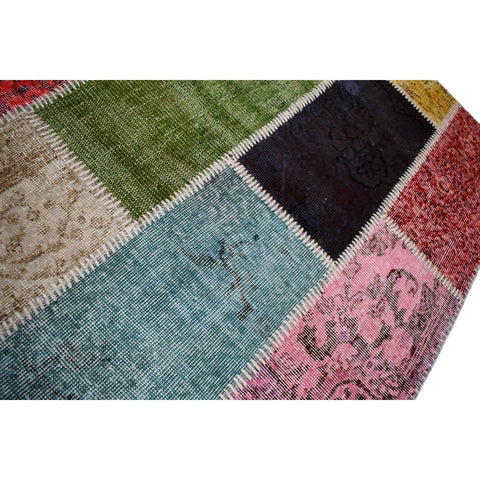 Vintage patchwork vloerkleed - 190x120 cm - HANDGEMAAKT