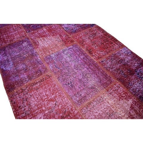 Patchwork vloerkleed roze - 241x105 cm - HANDGEMAAKT