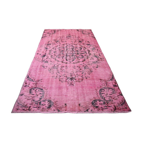 Roze vintage vloerkleed - 234x128 cm - HANDGEMAAKT