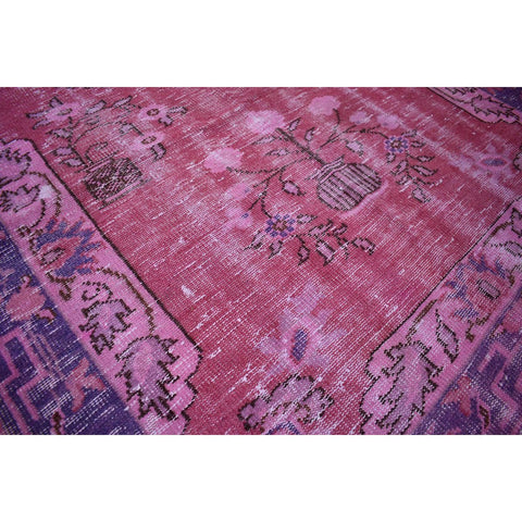 Roze vintage vloerkleed - 265x148 cm - HANDGEMAAKT