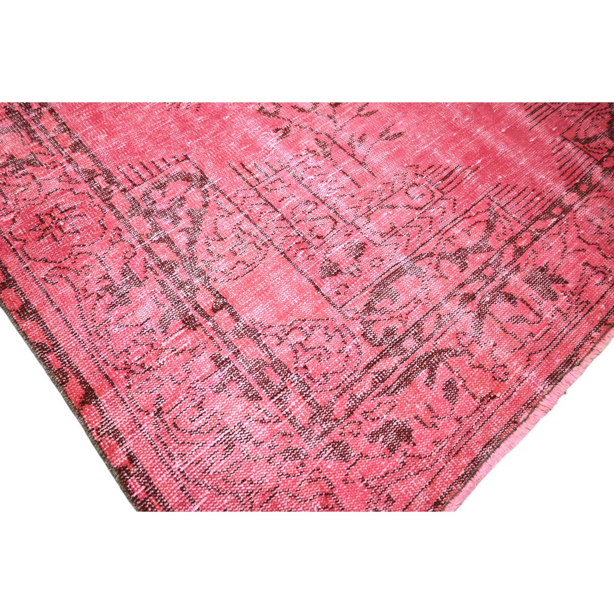 Roze vintage vloerkleed - 312x188 cm - HANDGEMAAKT