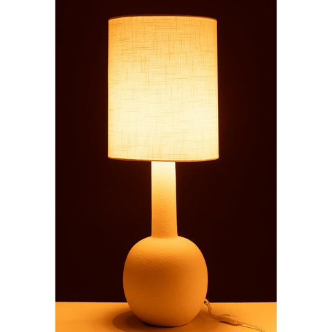 J-Line Tafel Lamp Met Kap Aardewerk Beige/Wit