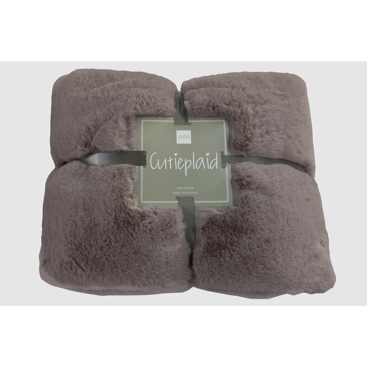 J-Line Plaid Cutie - Fleece Deken – Polyester – 180x130 cm – Taupe