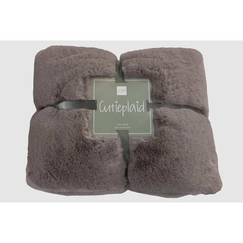 J-Line Plaid Cutie - Fleece Deken – Polyester – 180x130 cm – Taupe