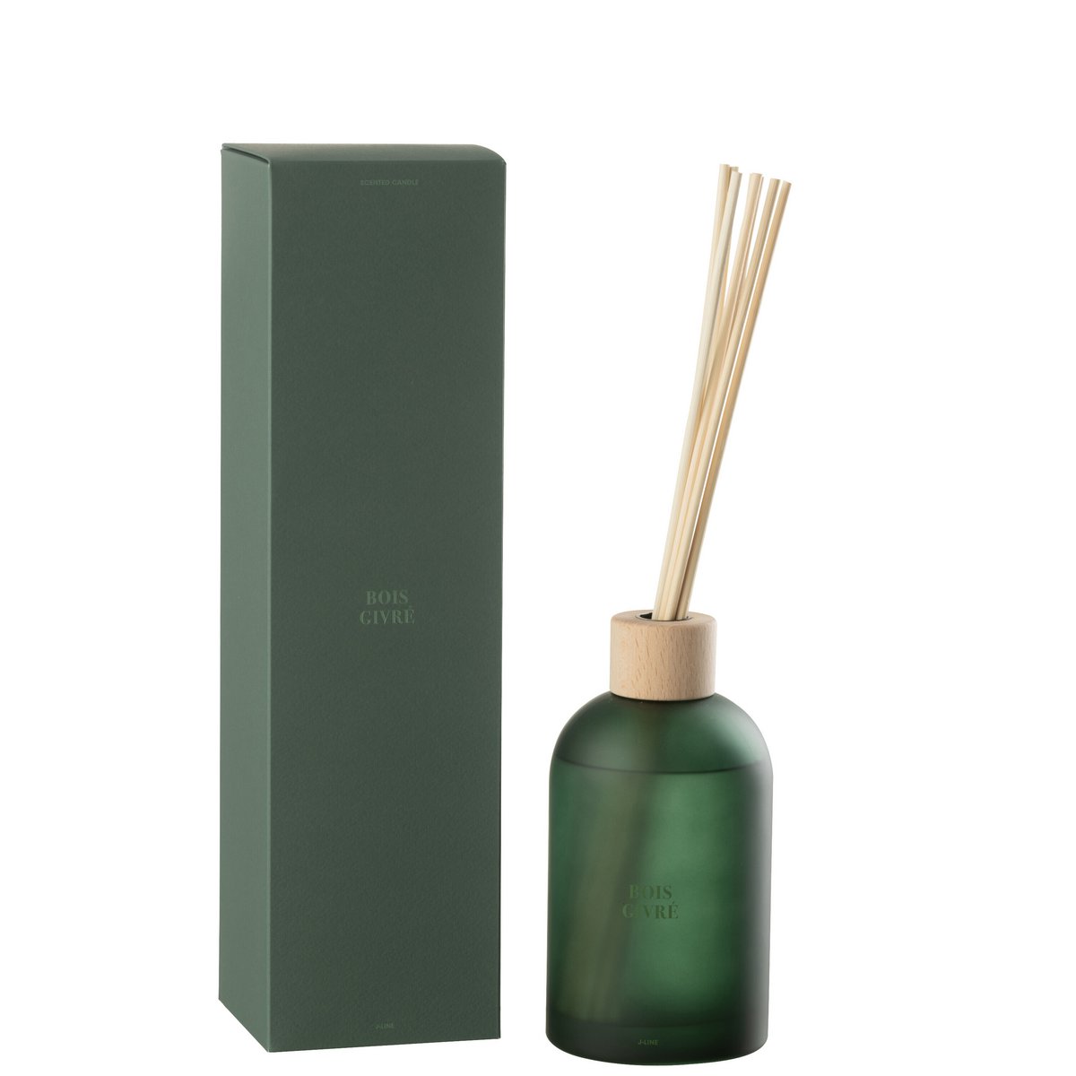 J-Line geurolie + stokjes Accords Essentiels - mat hout - groen