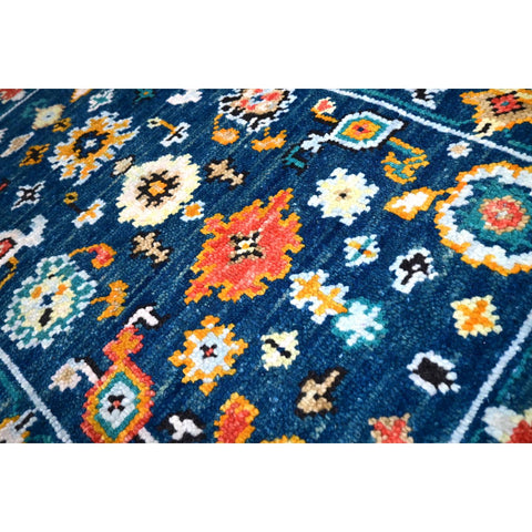 Blauw Azeri vloerkleed - 93x68 cm - HANDGEMAAKT