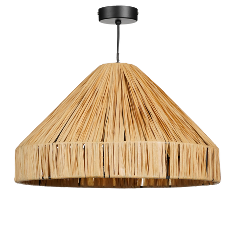 Elisa Hanglamp - H24 x Ø40 cm - Raffia - Lichtbruin