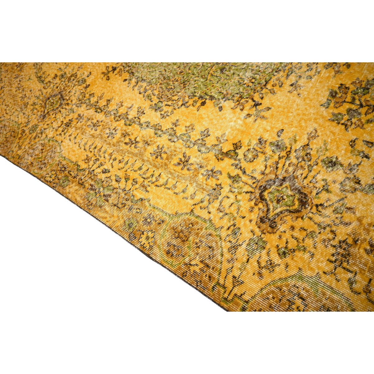 Geel vintage vloerkleed - 290x178 cm - HANDGEMAAKT