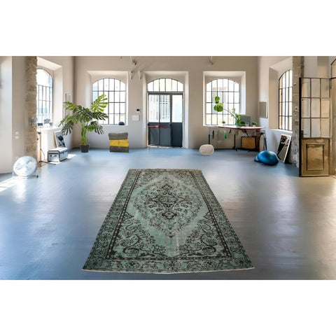 Turquoise vintage vloerkleed - 277x181 cm - HANDGEMAAKT