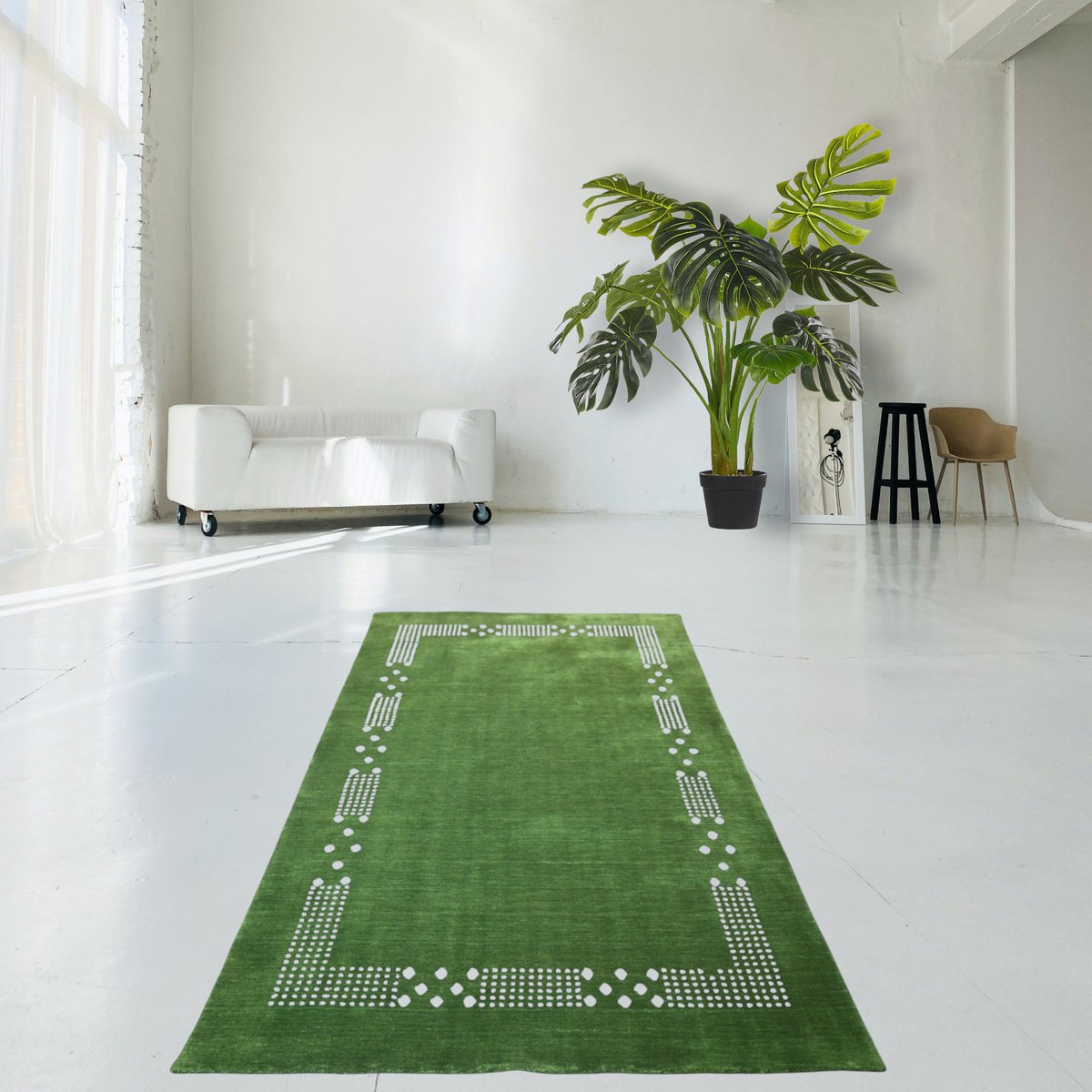 Groen Gabbeh vloerkleed - 215x140 cm - HANDMADE