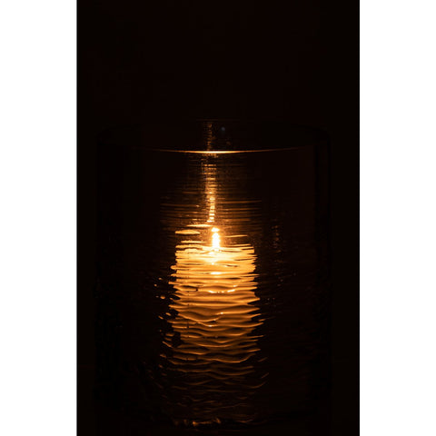 J-Line windlicht Zee - kaarshouder - glas - blauw - small