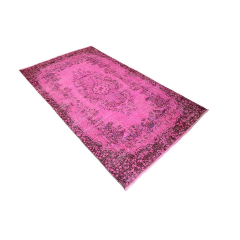 Roze vintage vloerkleed - 207x118 cm - HANDGEMAAKT