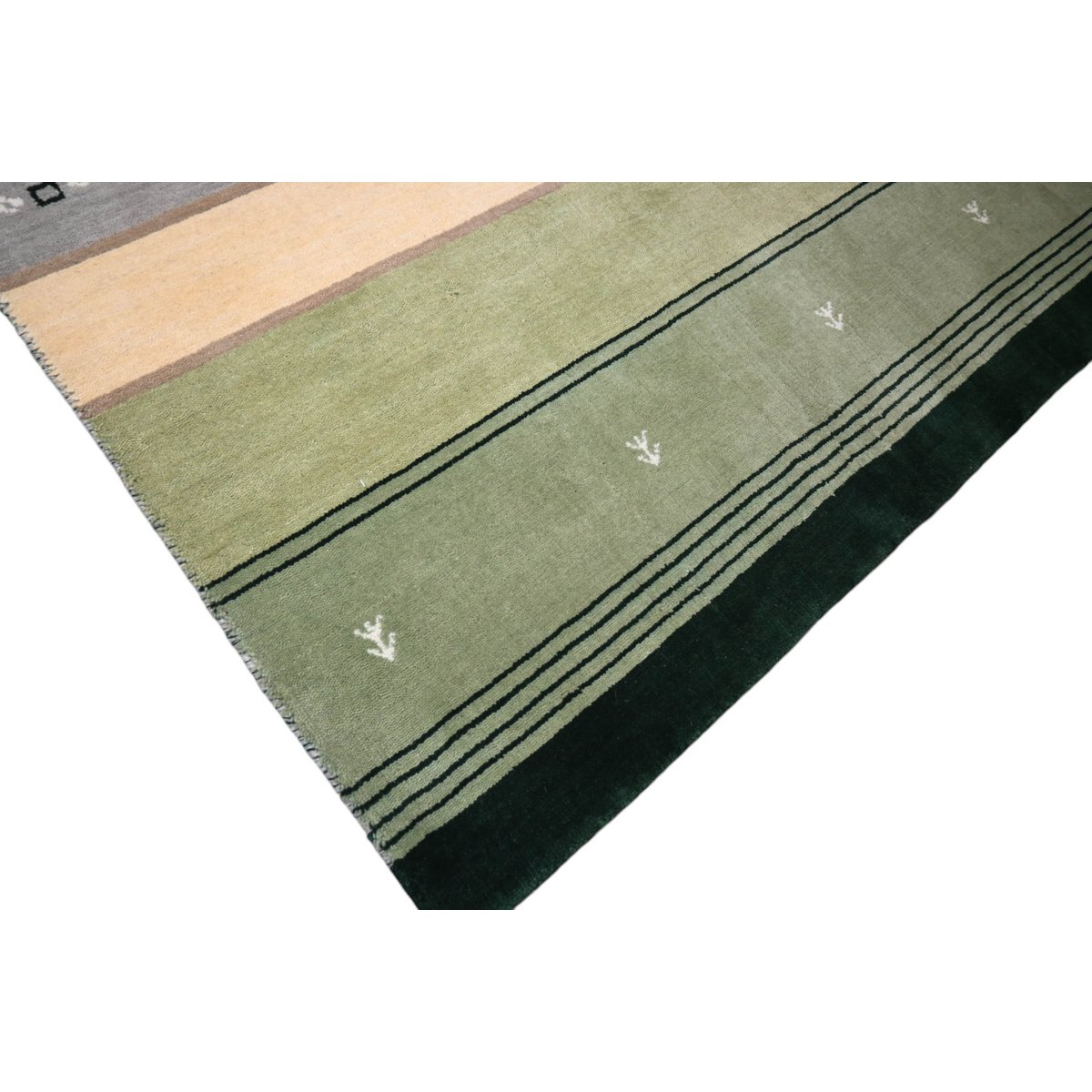 Groen Gabbeh vloerkleed - 210x140 cm - HANDMADE